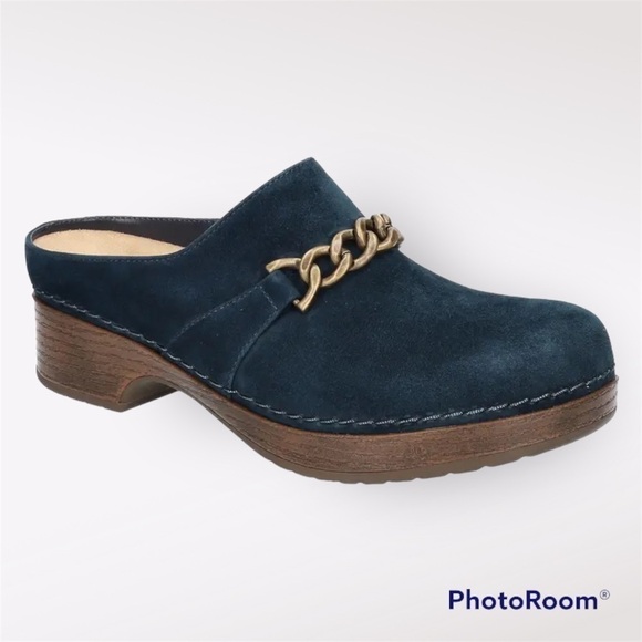 BELLA VITA Women’s kidsuede Leather Ventura Clog in Navy size 8.5W - Picture 1 of 15
